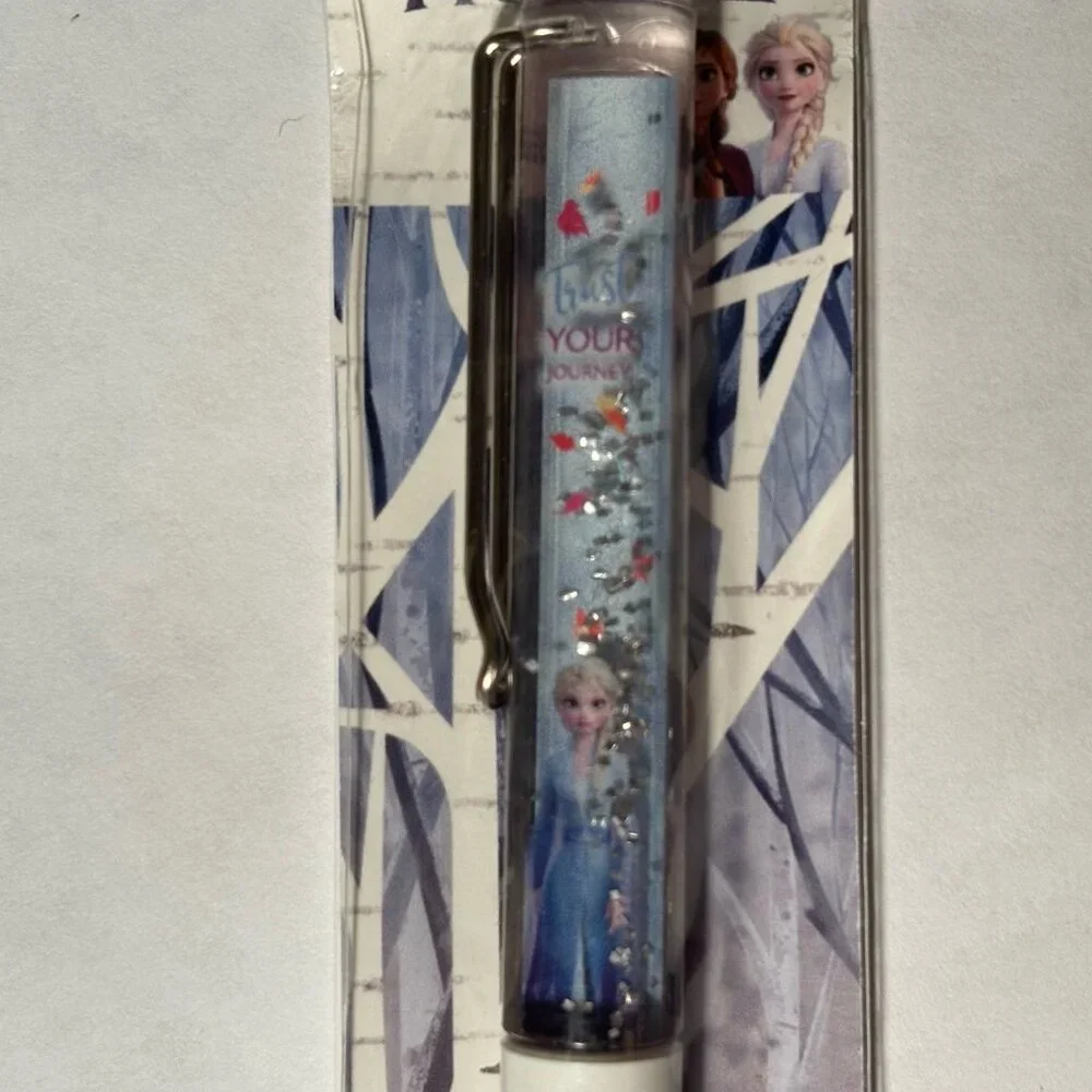 Walt Disney Frozen II 2 Floaty Pen Silver Glitter Moves by Elsa Movie Film